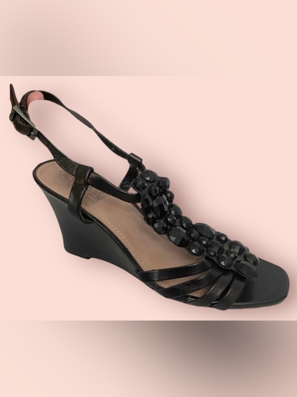 3/$10 Vince Camuto Wedge 7 Bandell Black Heels